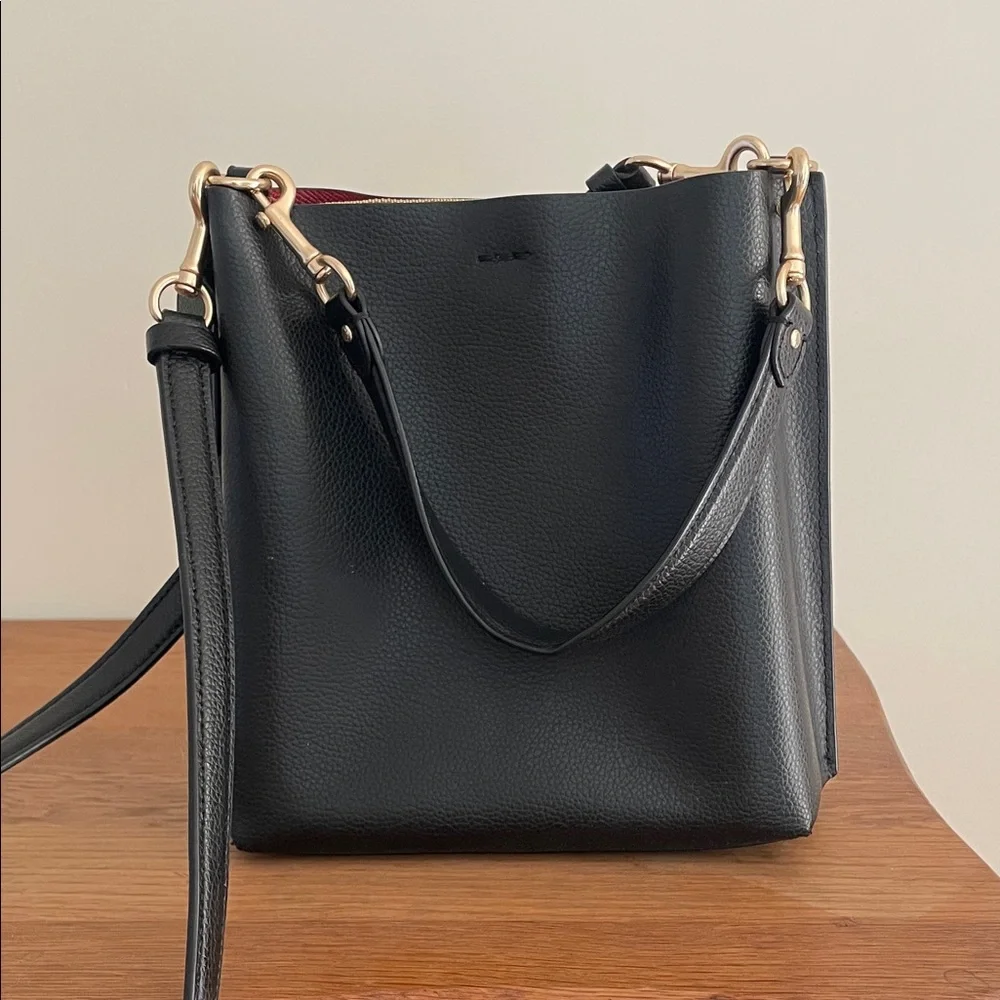 Coach Black Crossbody Bucket Bag with Gold Accents - Picture 3 of 7